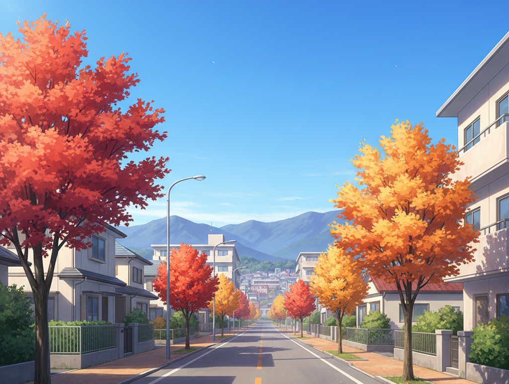 秋の街を飛び回る🍁