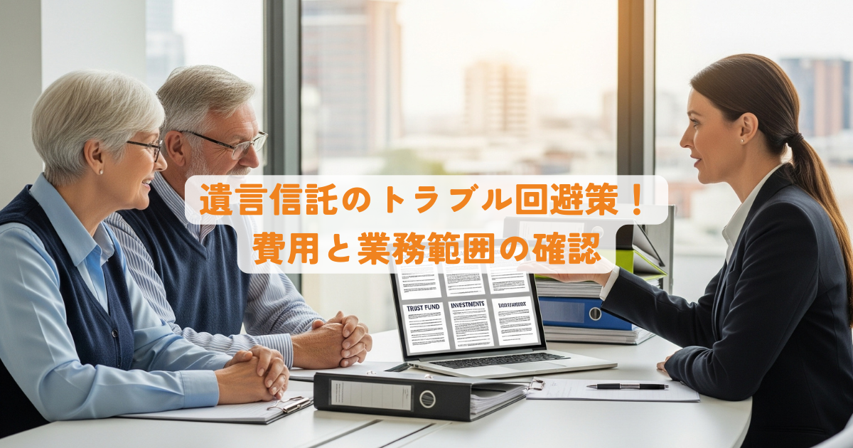 遺言信託のトラブル回避策！費用と業務範囲の確認